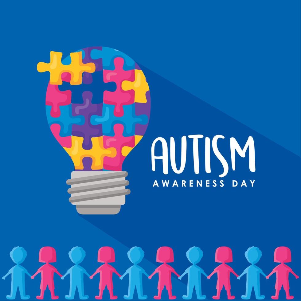 autism day card vector