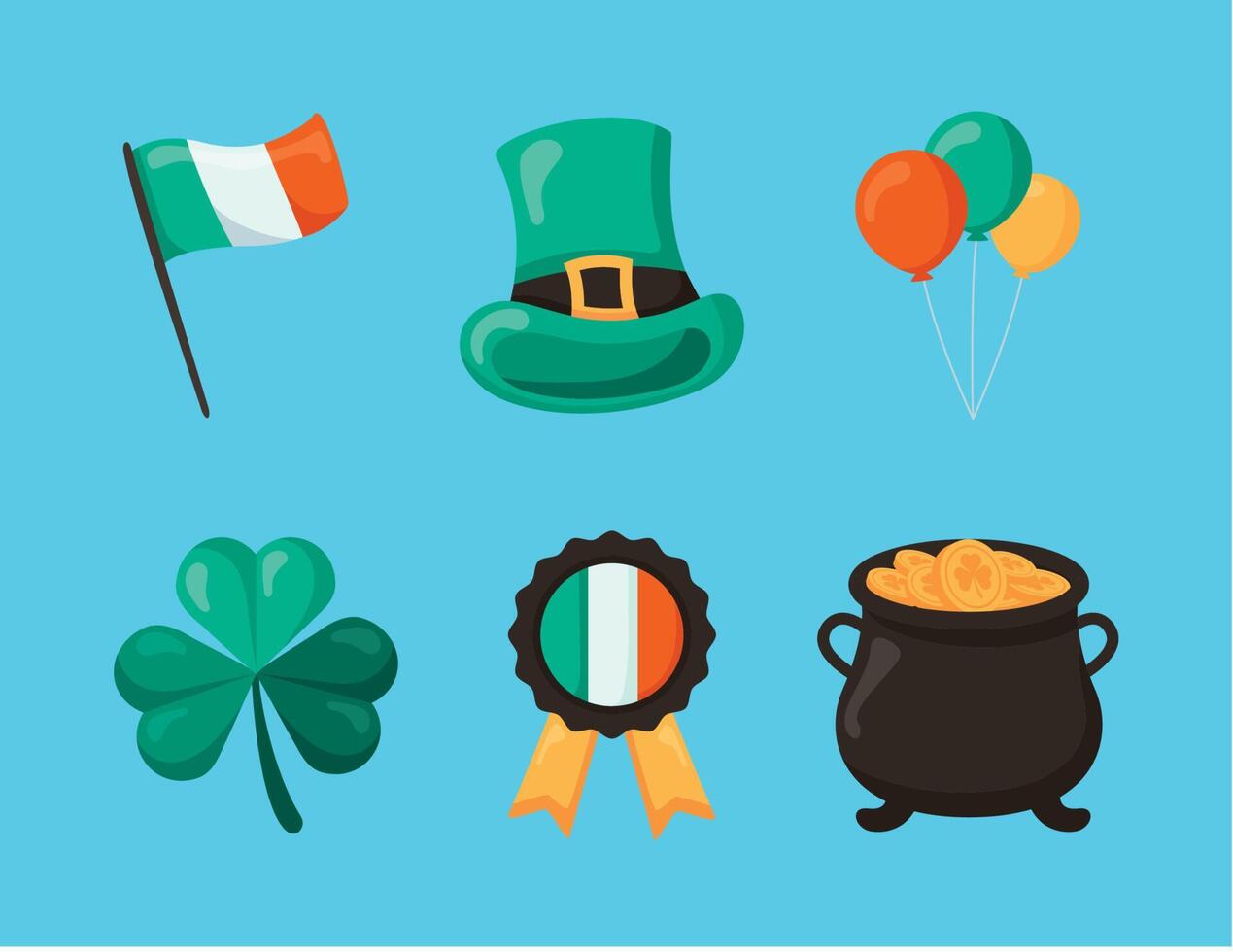 conjunto de iconos del día de San Patricio vector