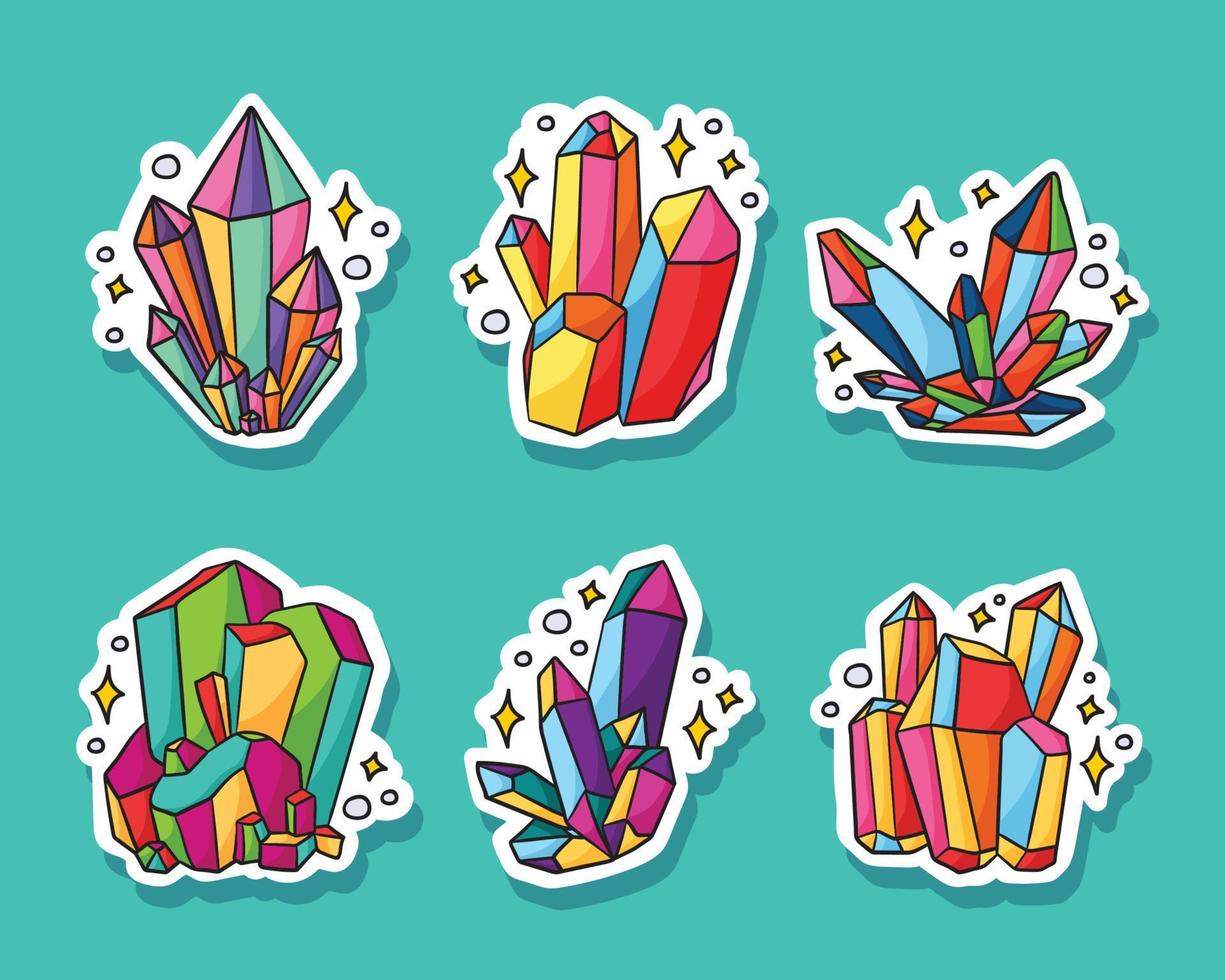 Hand Drawn Gemstone Sticker vector