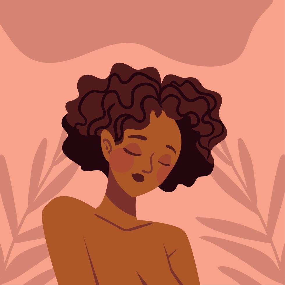 beautiful afro woman vector