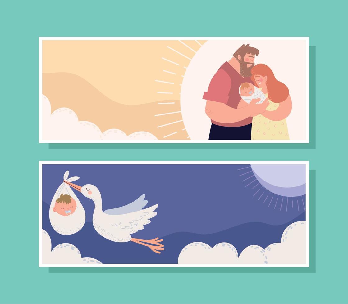 baby horizontal banner vector