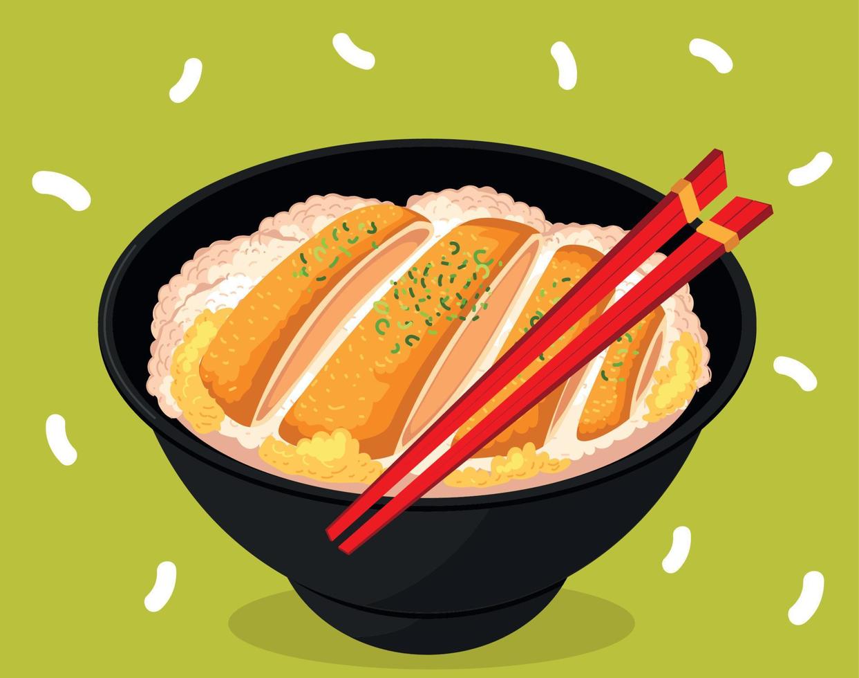 japanese food rice and fish 11130177 Vector Art at Vecteezy
