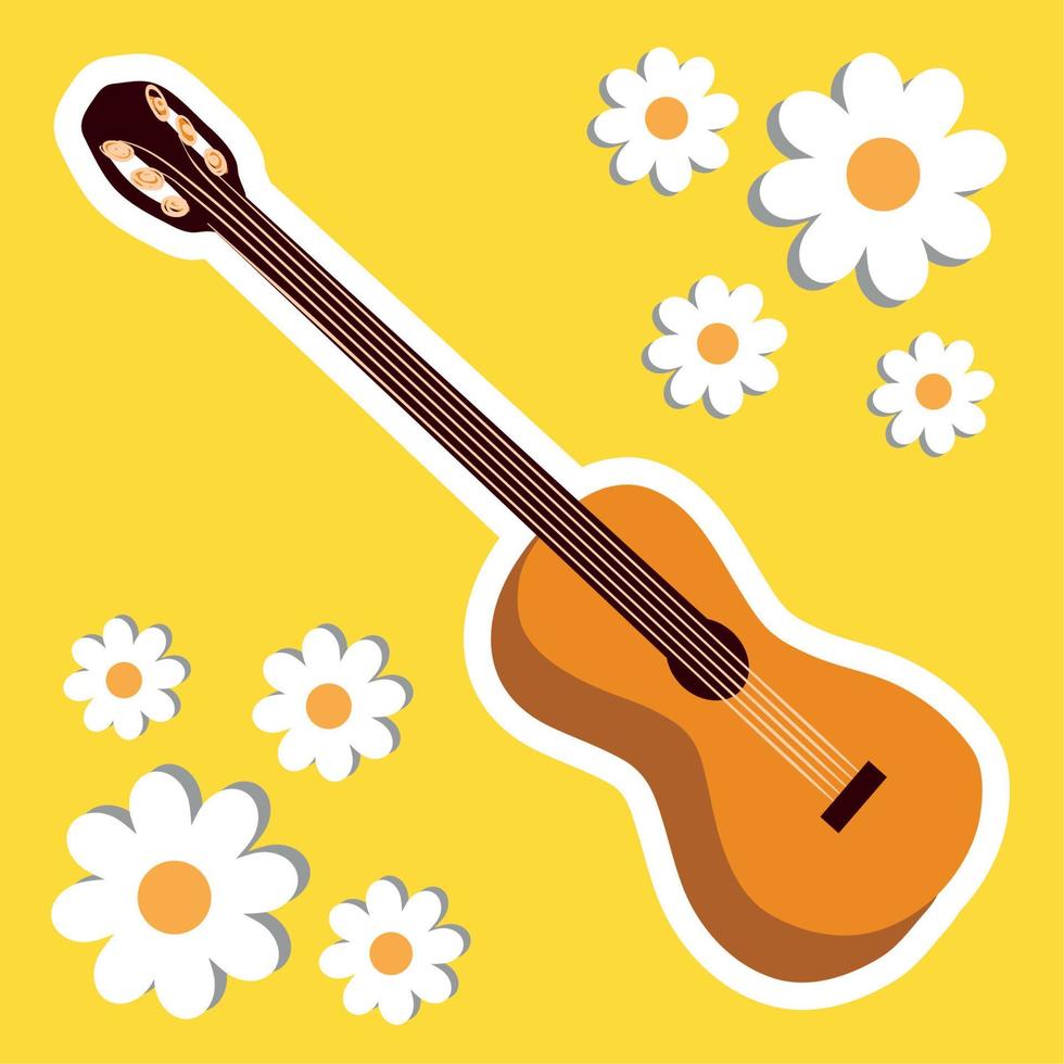 guitar instrument sticker 11130253 Vector Art at Vecteezy