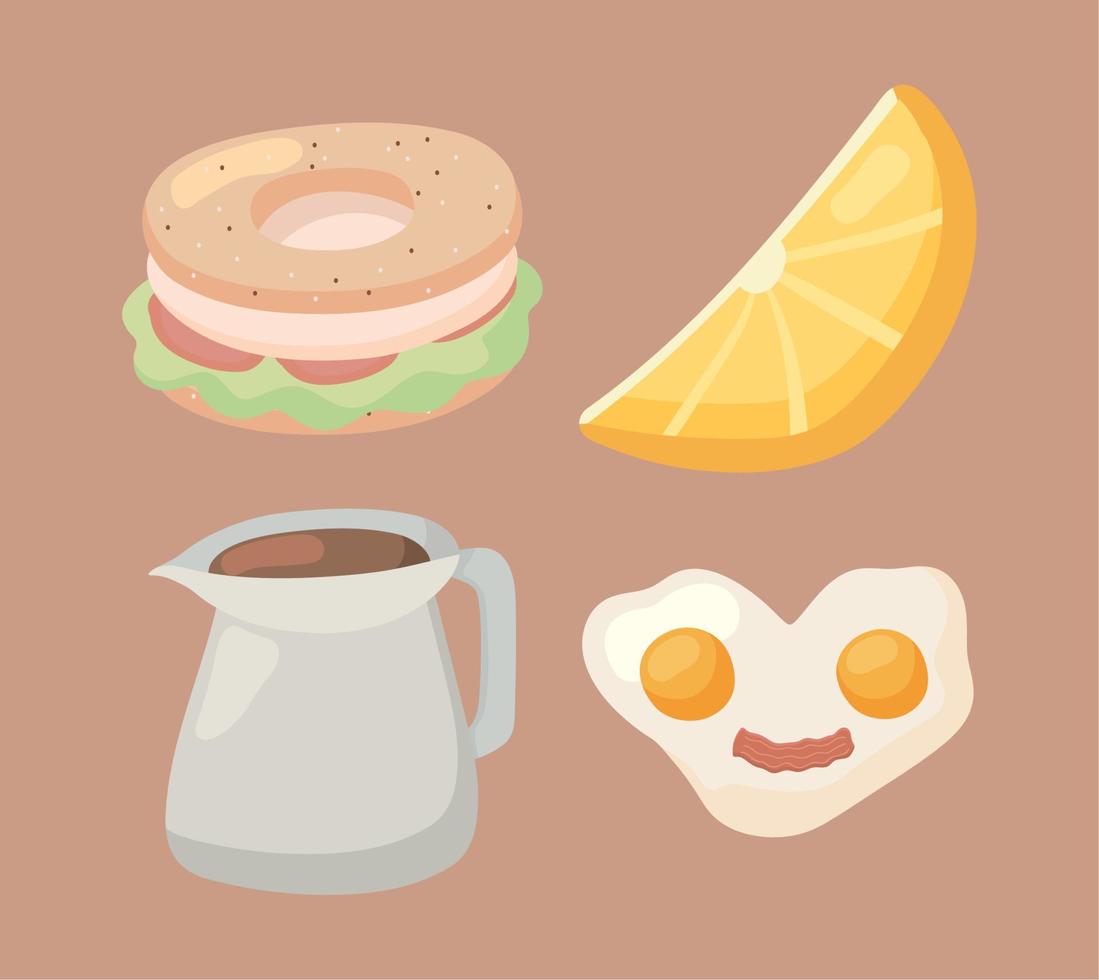 set of breakfast vector