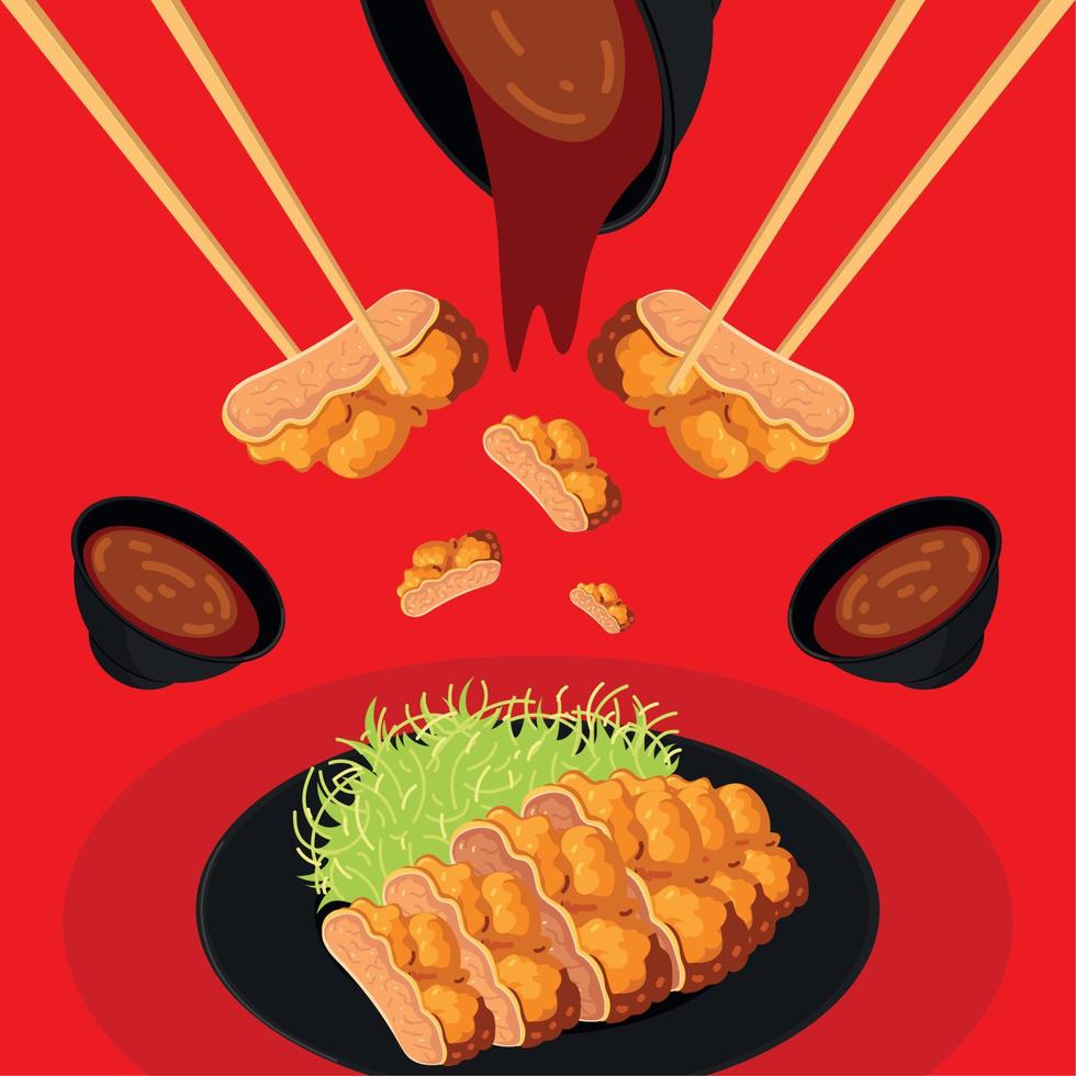 cultura gastronómica japonesa vector