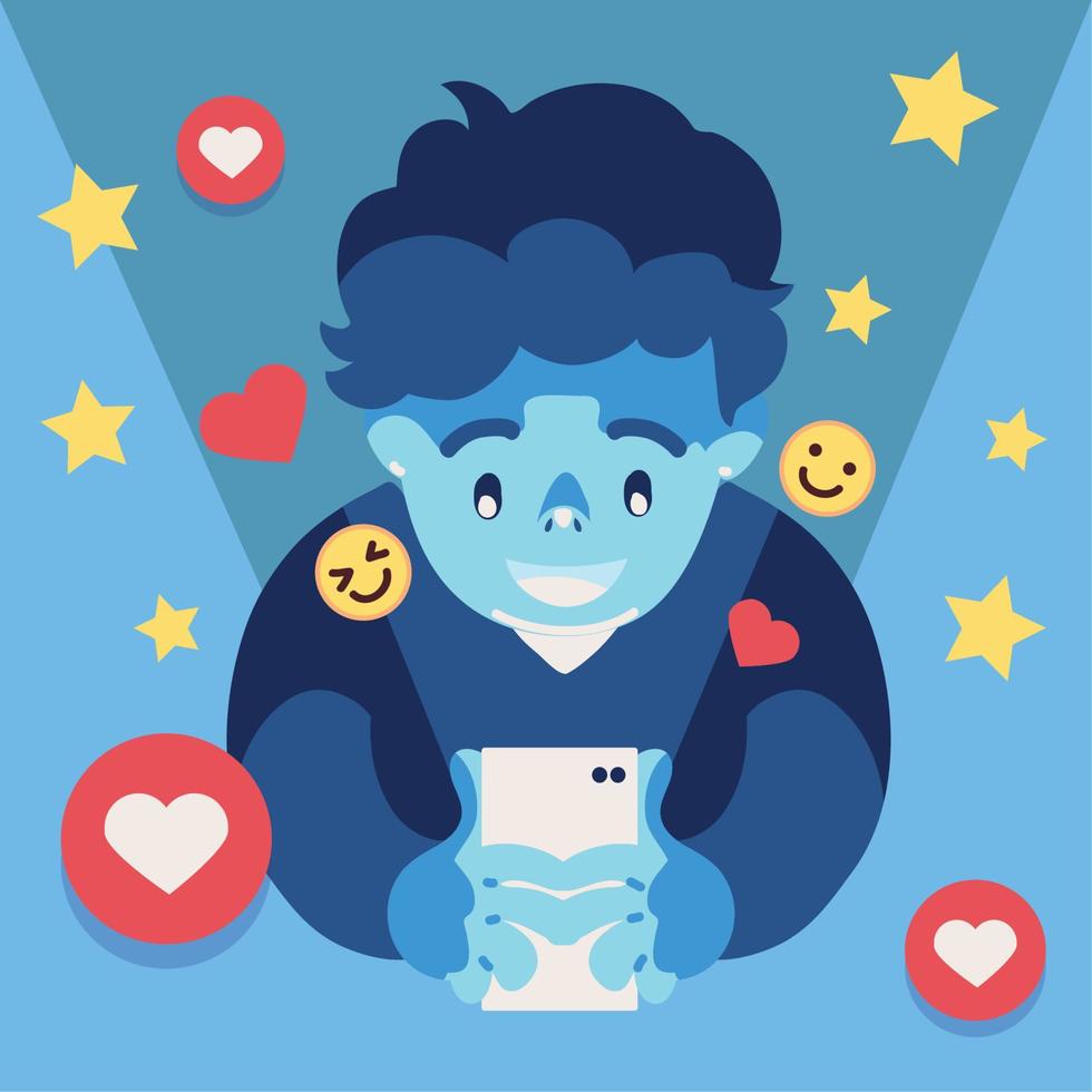 addicted to social media vector