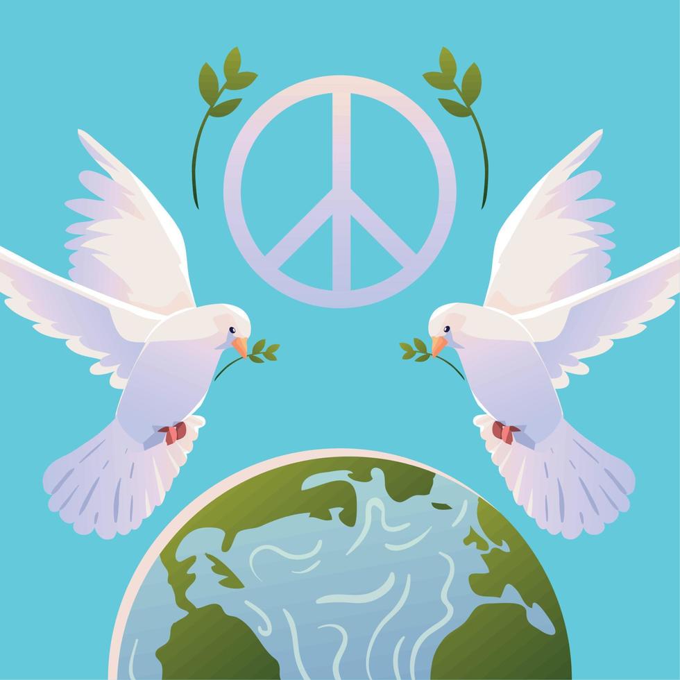 international day of peace greeting card vector