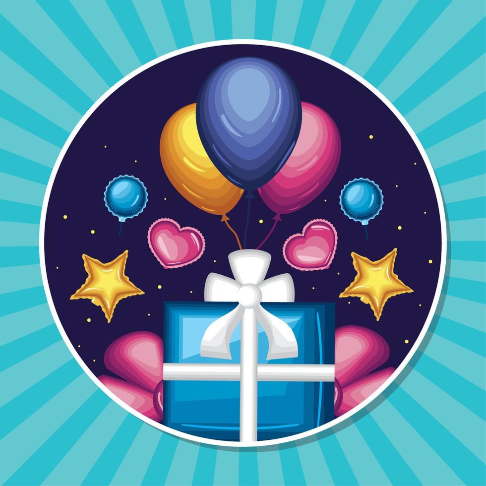 birthday shiny gifts vector