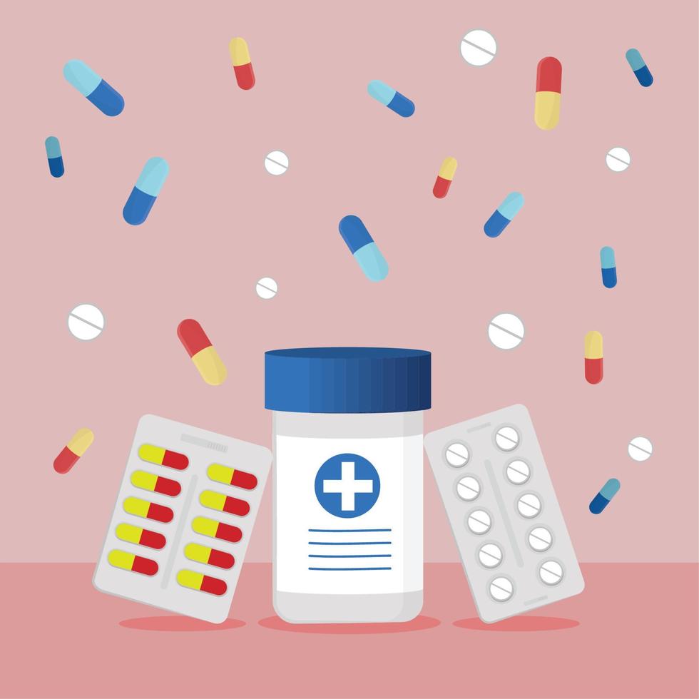 medicine pill and drugs vector