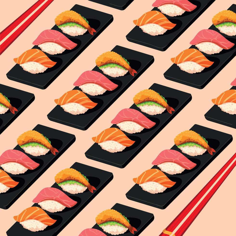 fondo de comida japonesa vector