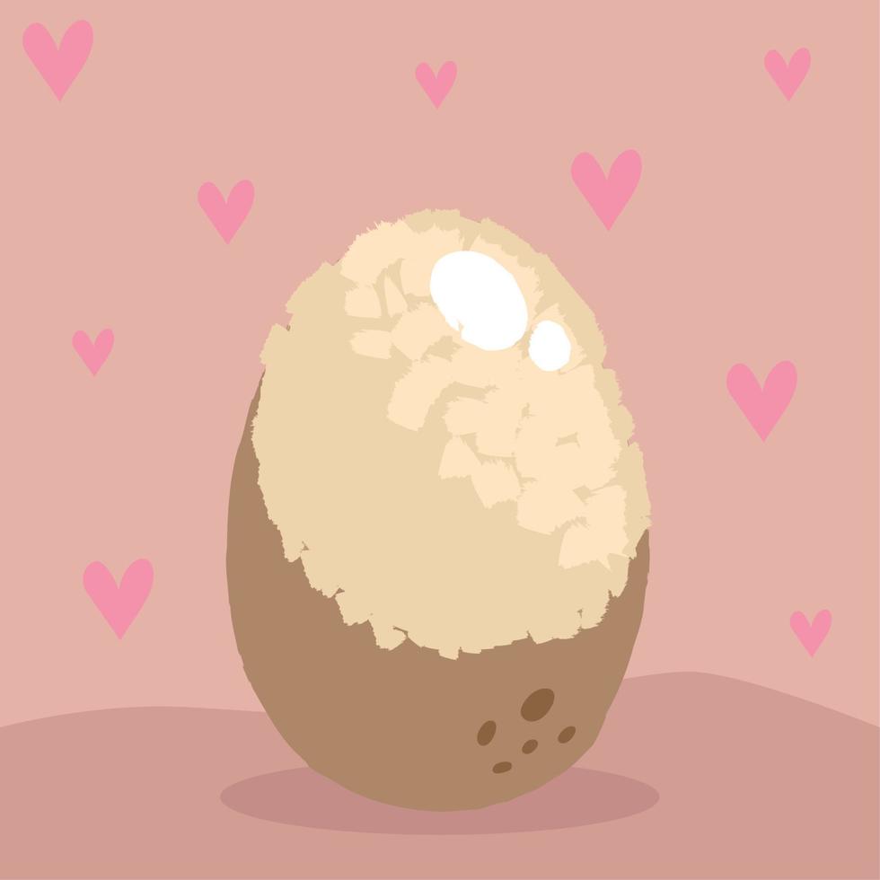 cute dinosaur egg vector