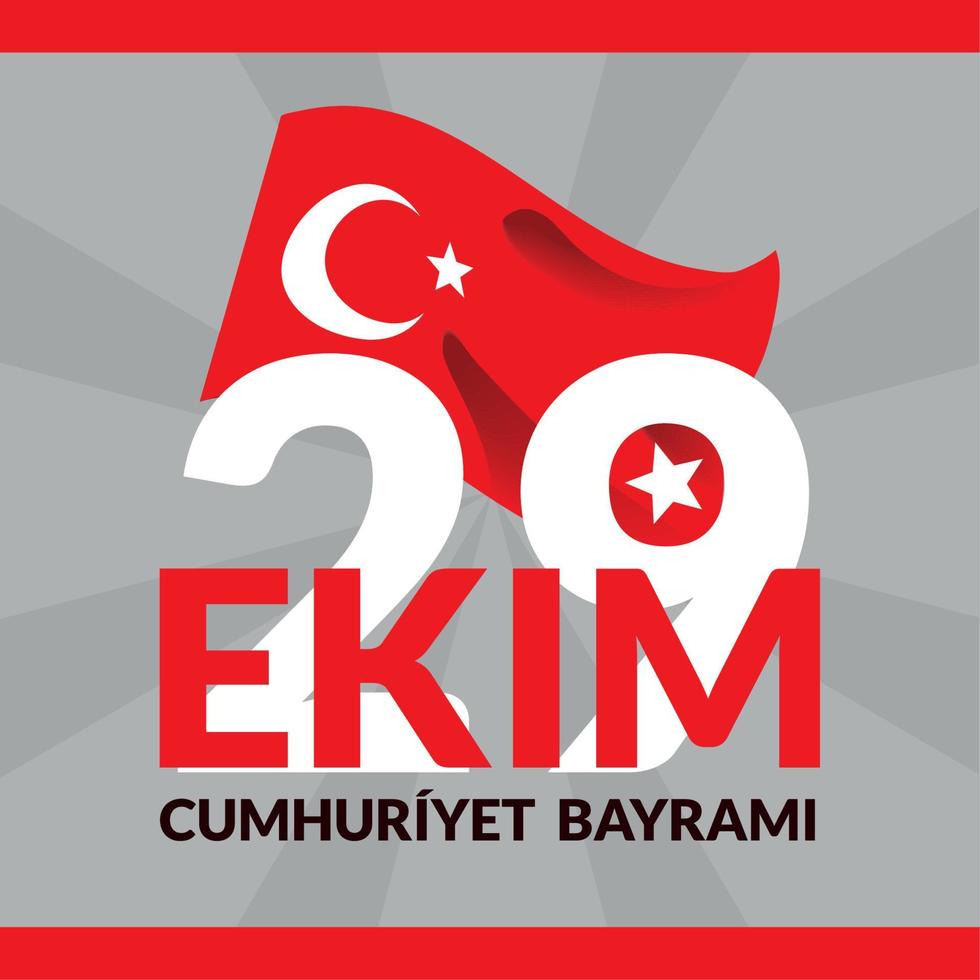 Ekim Cumhuriyet bayrami poster vector