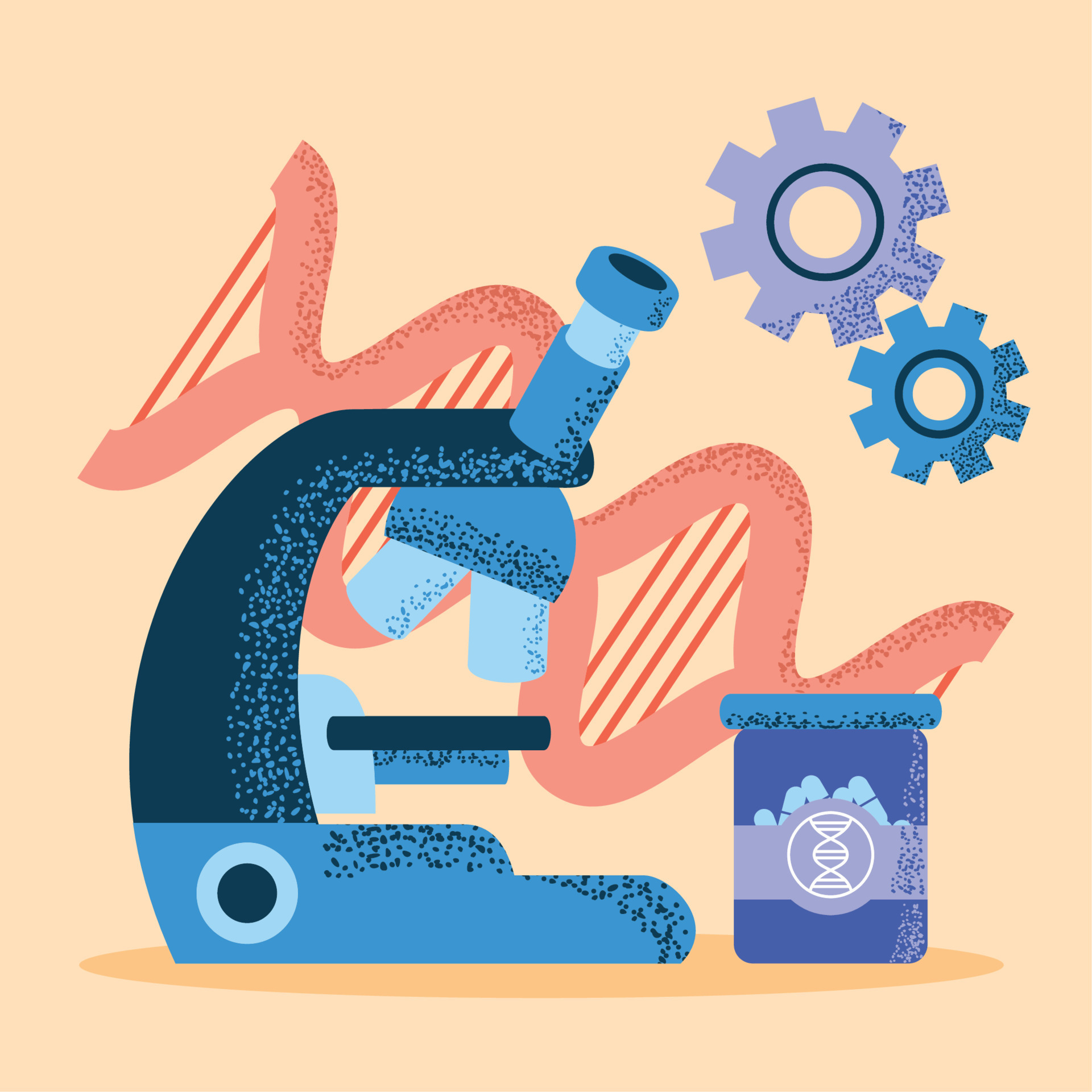 DNA microscope laboratory 11130690 Vector Art at Vecteezy