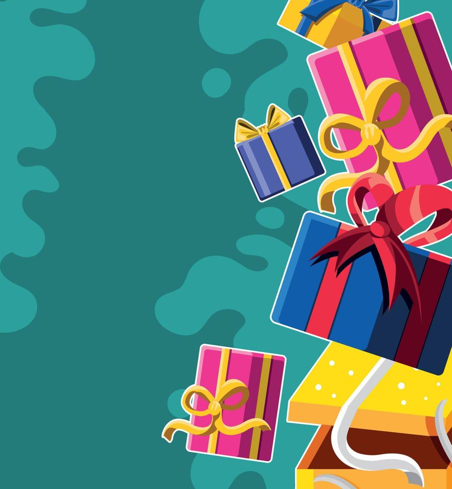 wrapped gift boxes vector