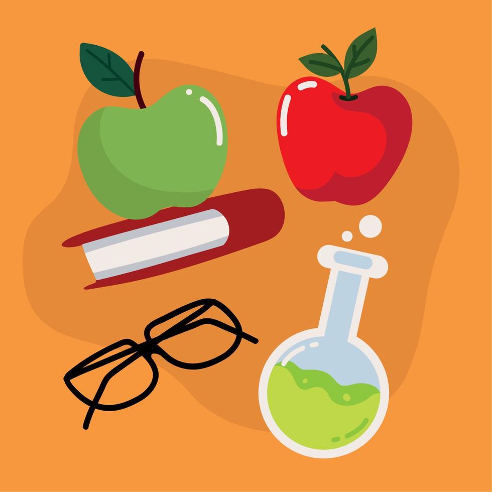 collection of school supplies vector