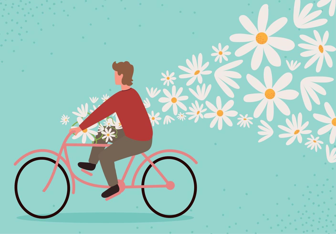 man riding bicycle vector