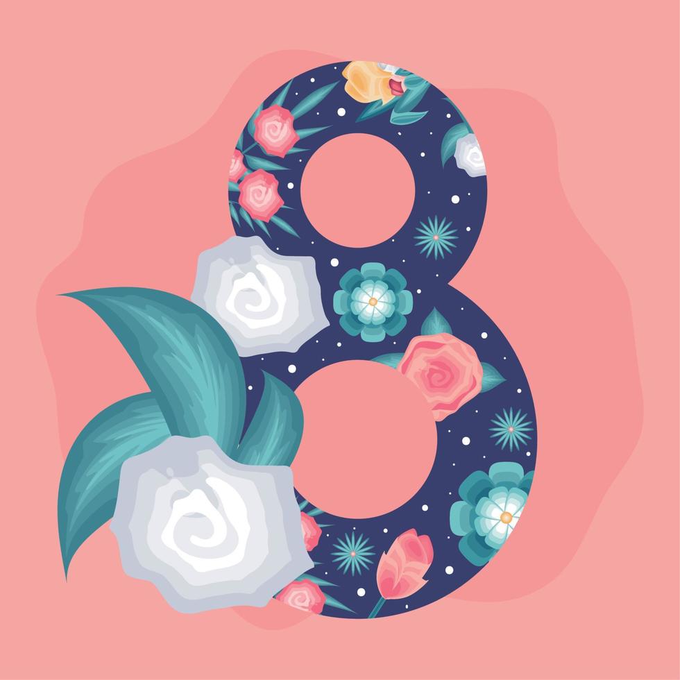 womens day floral eight vector