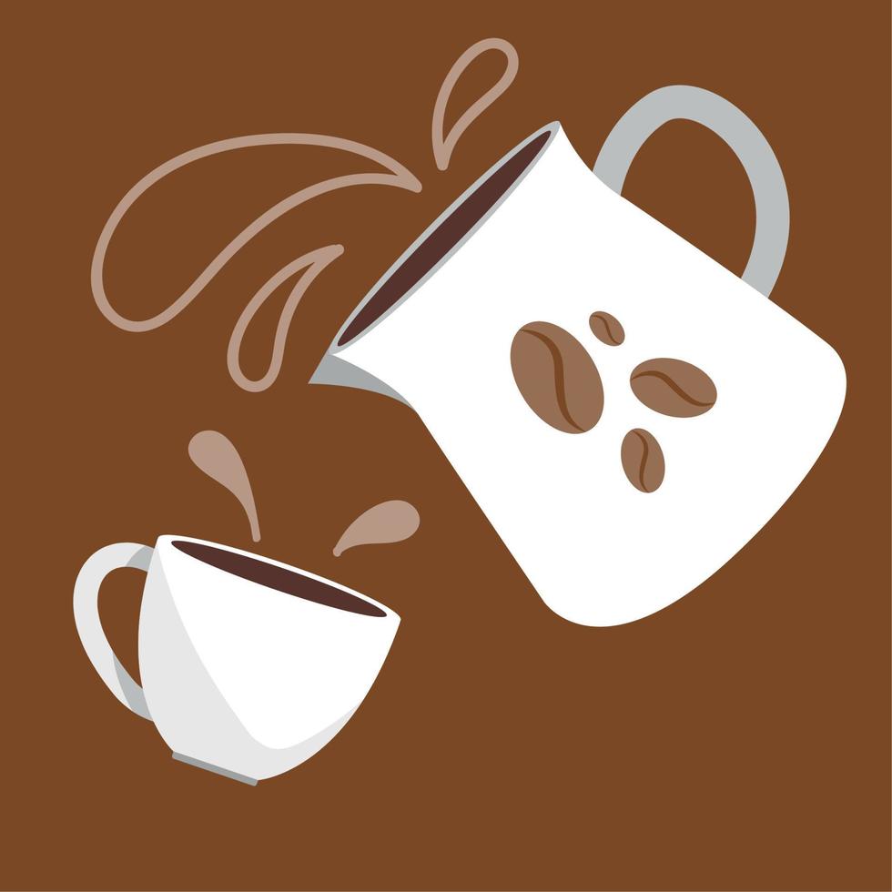 kettle pouring coffee vector