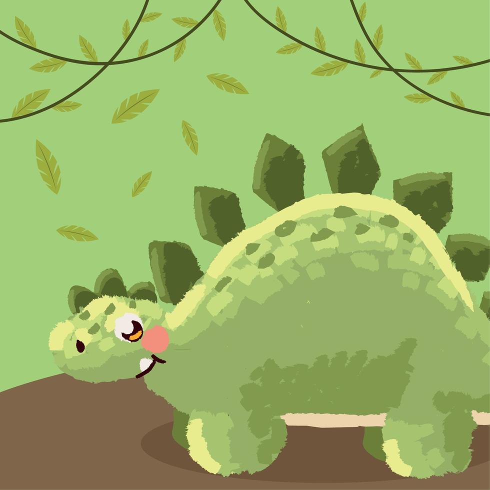 lindo dinosaurio estegosaurio vector