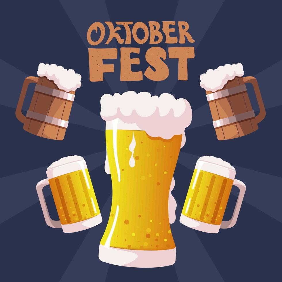 celebración de la bebida oktoberfest vector