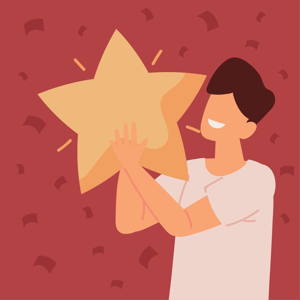 guy with achievement star vector