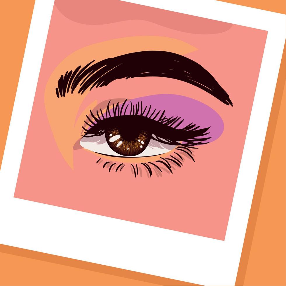 female eye with makeup vector