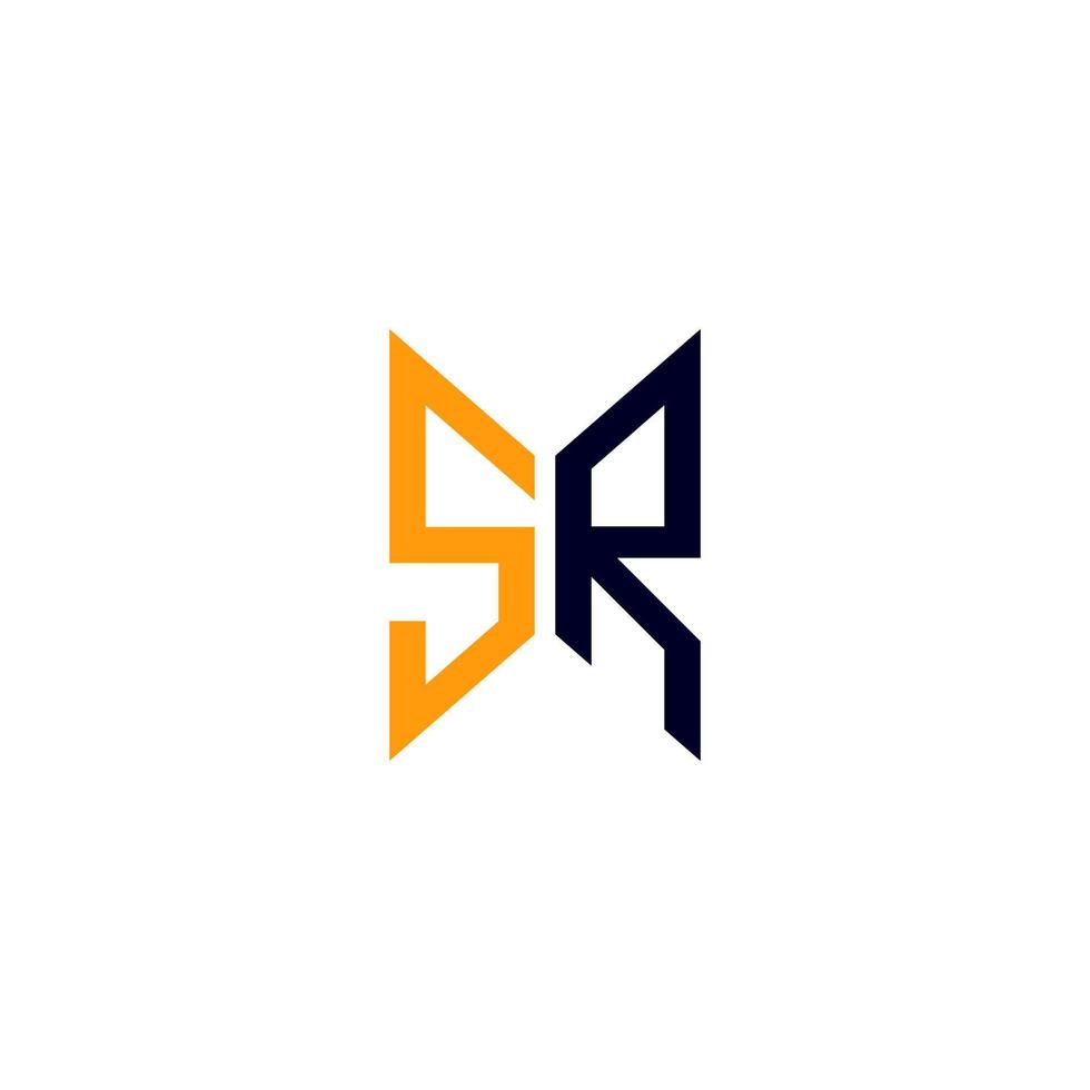 diseño creativo del logotipo de la letra sr con gráfico vectorial, logotipo simple y moderno sr. vector