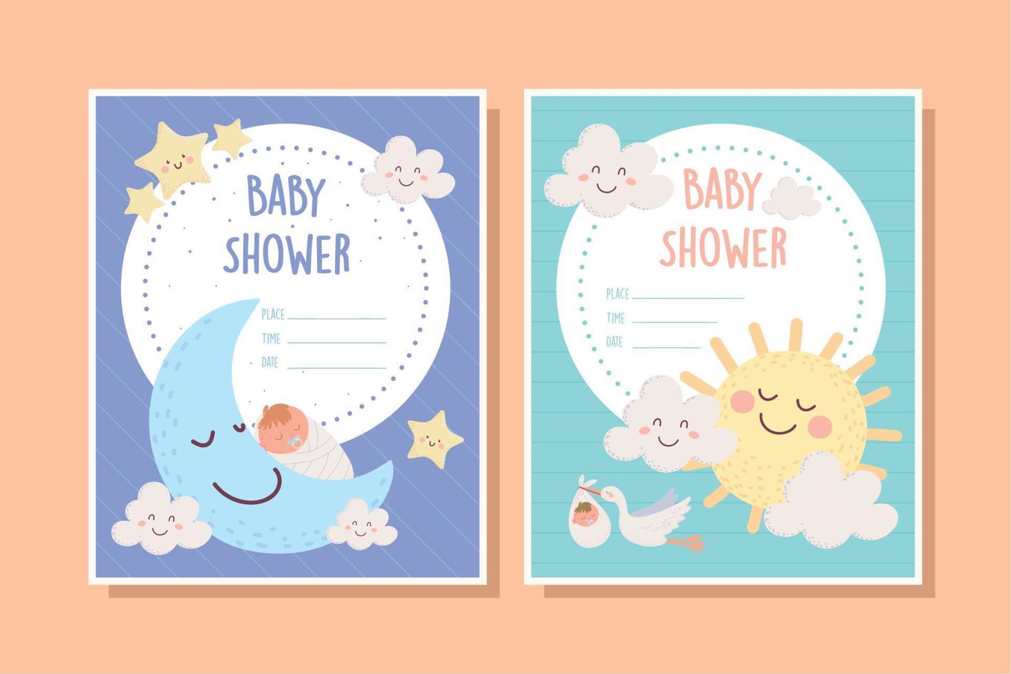 cute baby shower poster vector