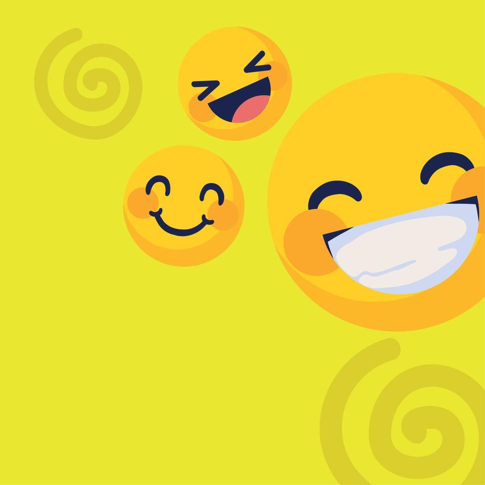 funny happy emoticons vector