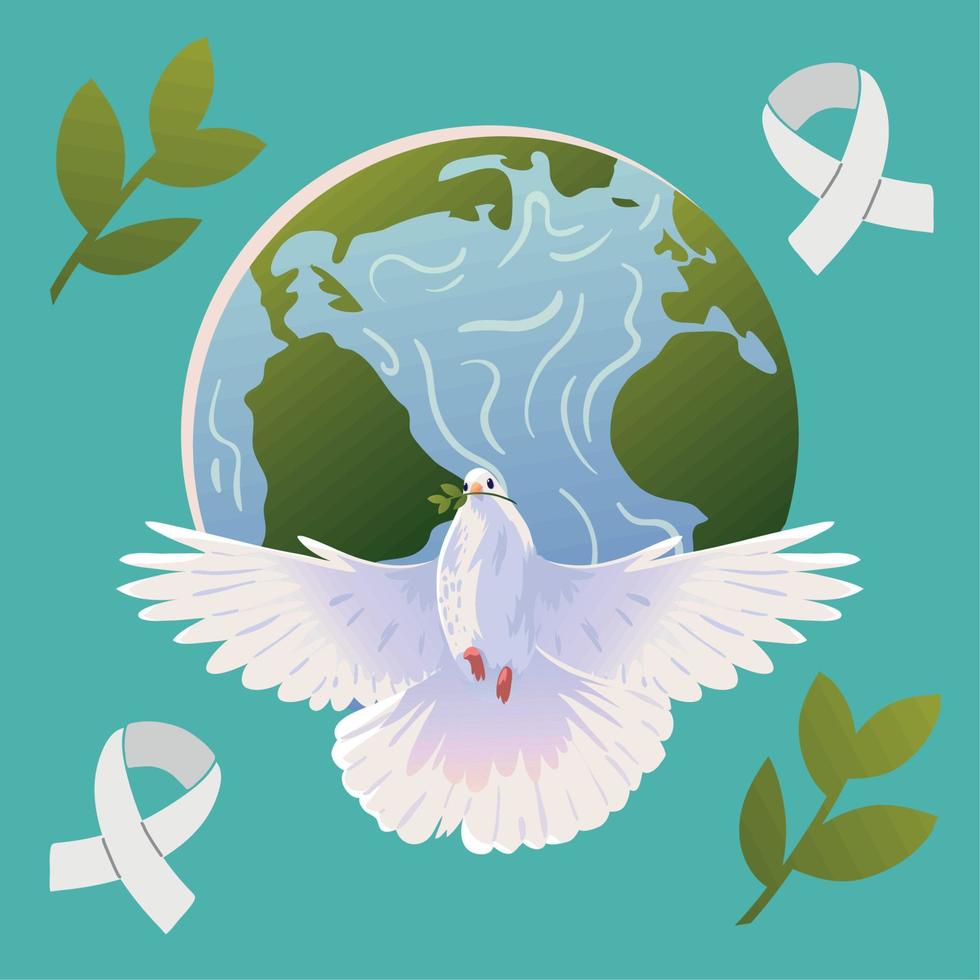 pigeon international day of peace vector