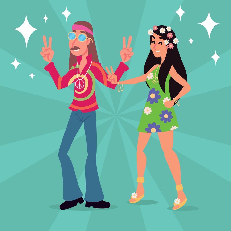 people hippie culture vector