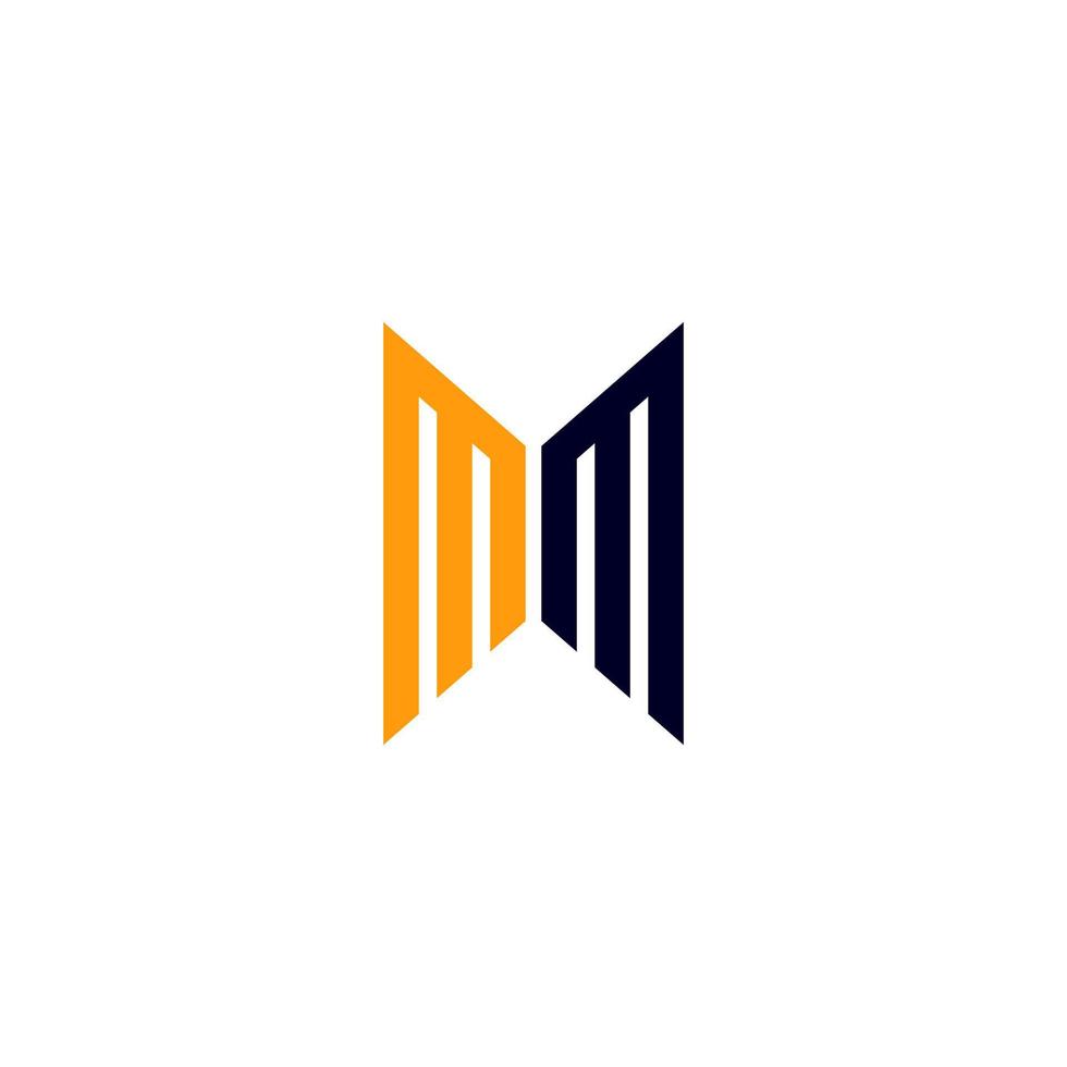 Diseño creativo del logotipo de letra mm con gráfico vectorial, logotipo simple y moderno de mm. vector