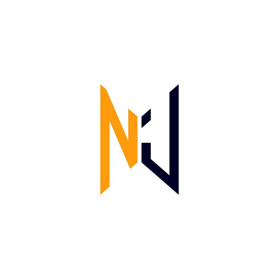 NJ letter logo creative design with vector graphic, NJ simple and modern logo.
