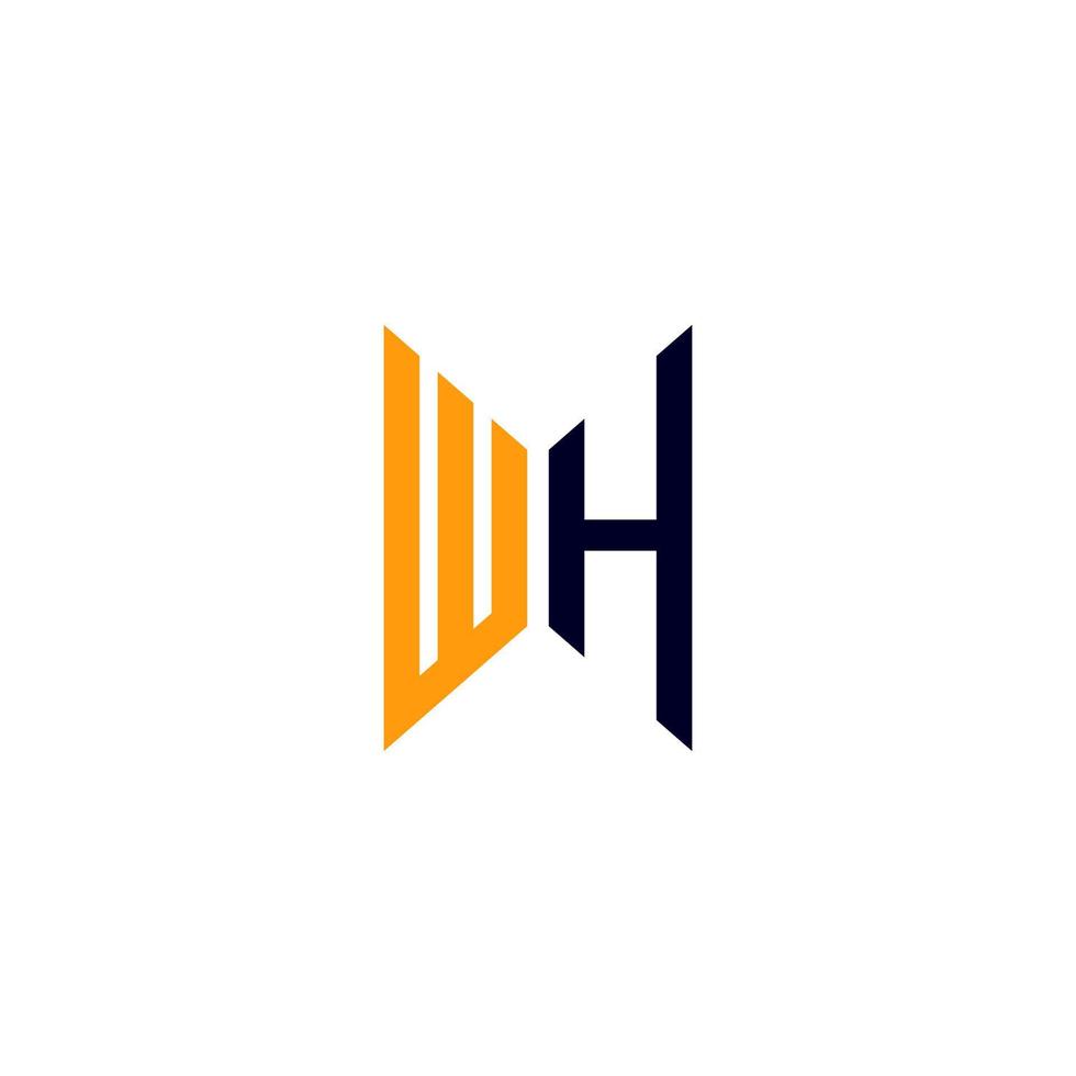 diseño creativo del logotipo de la letra wh con gráfico vectorial, logotipo simple y moderno de wh. vector