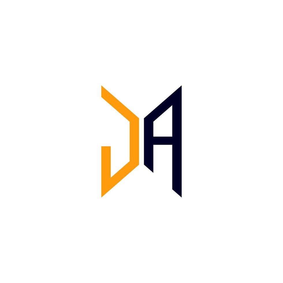 diseño creativo del logotipo de letra ja con gráfico vectorial, logotipo simple y moderno ja. vector