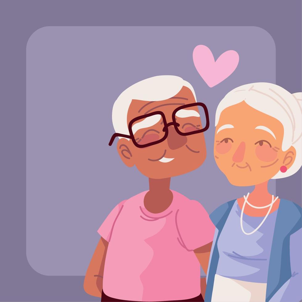 character grandpa and grandma vector