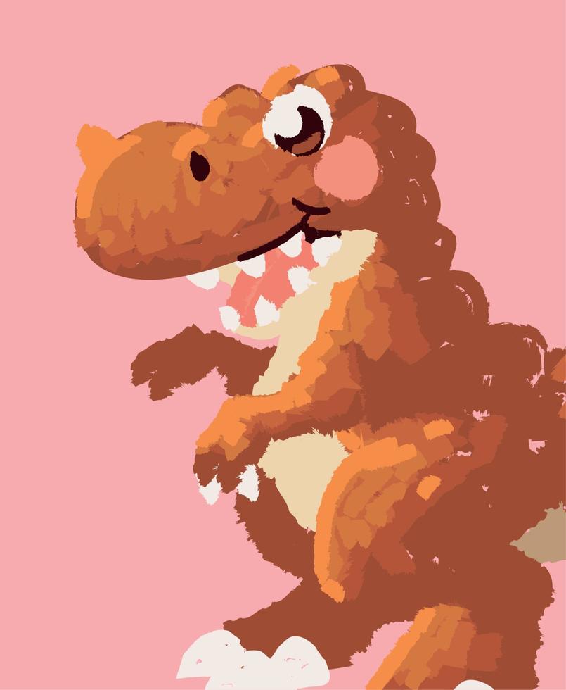 cute dinosaur t rex cartoon vector