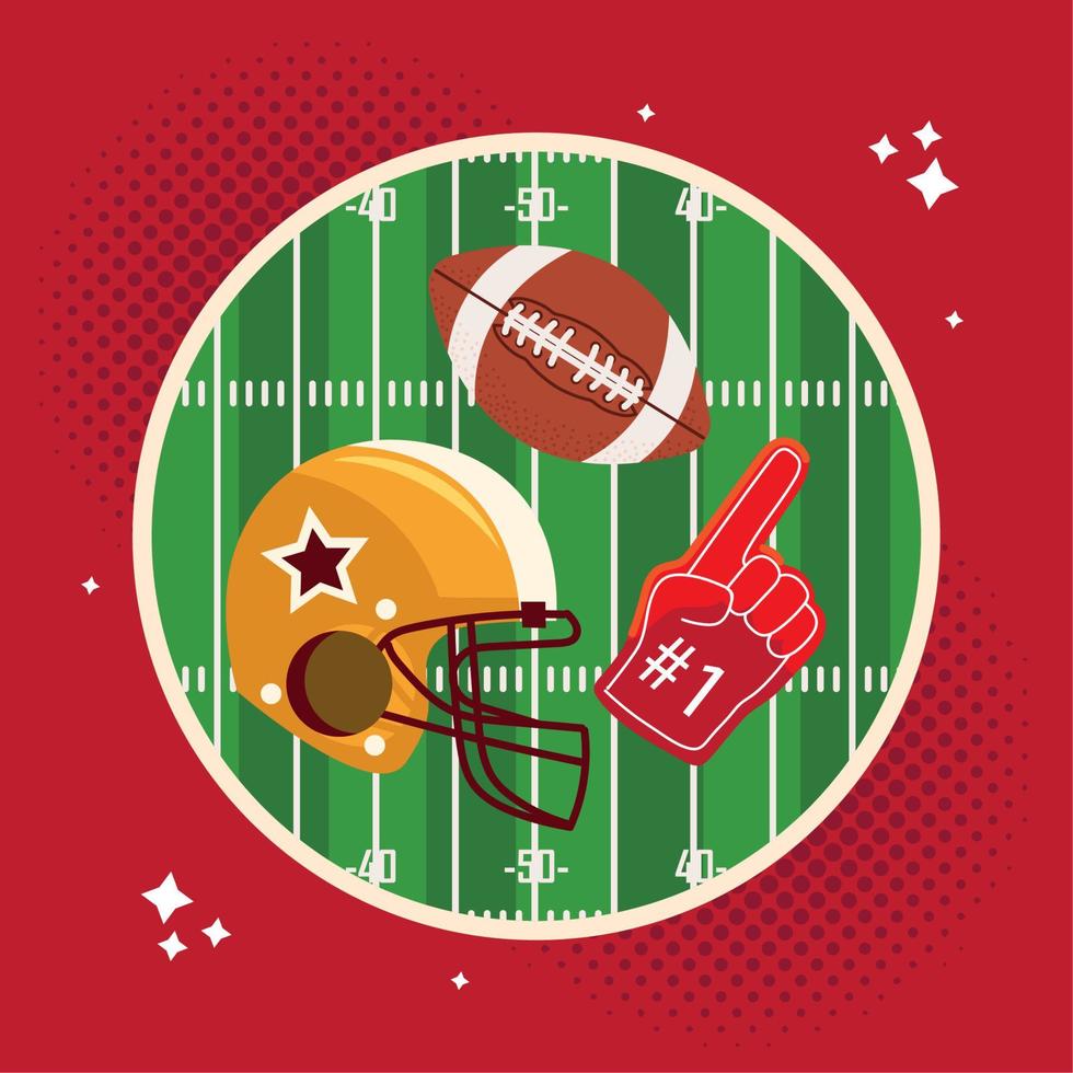 american football round label vector