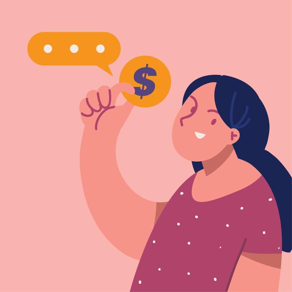 woman with money vector