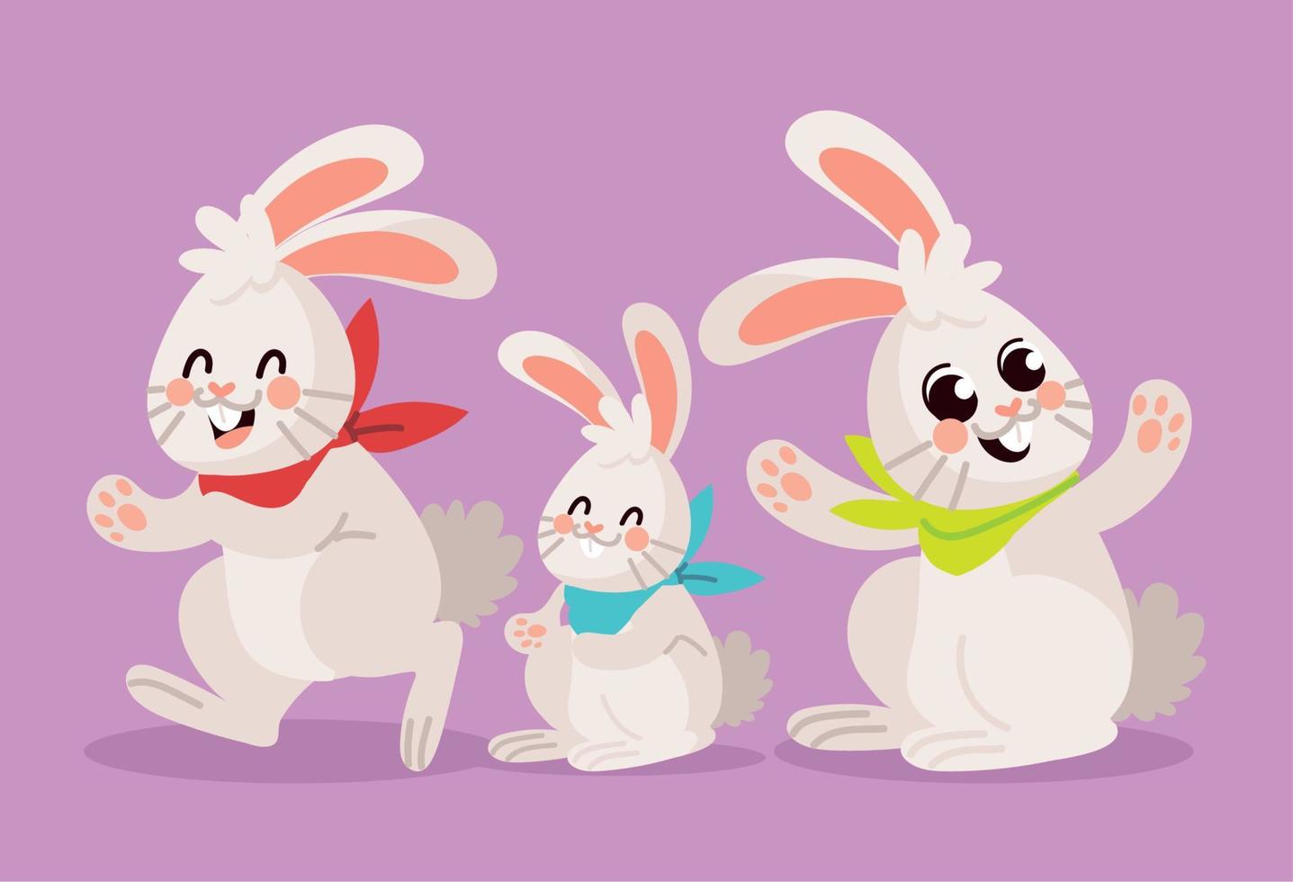 icons of cute rabbit vector