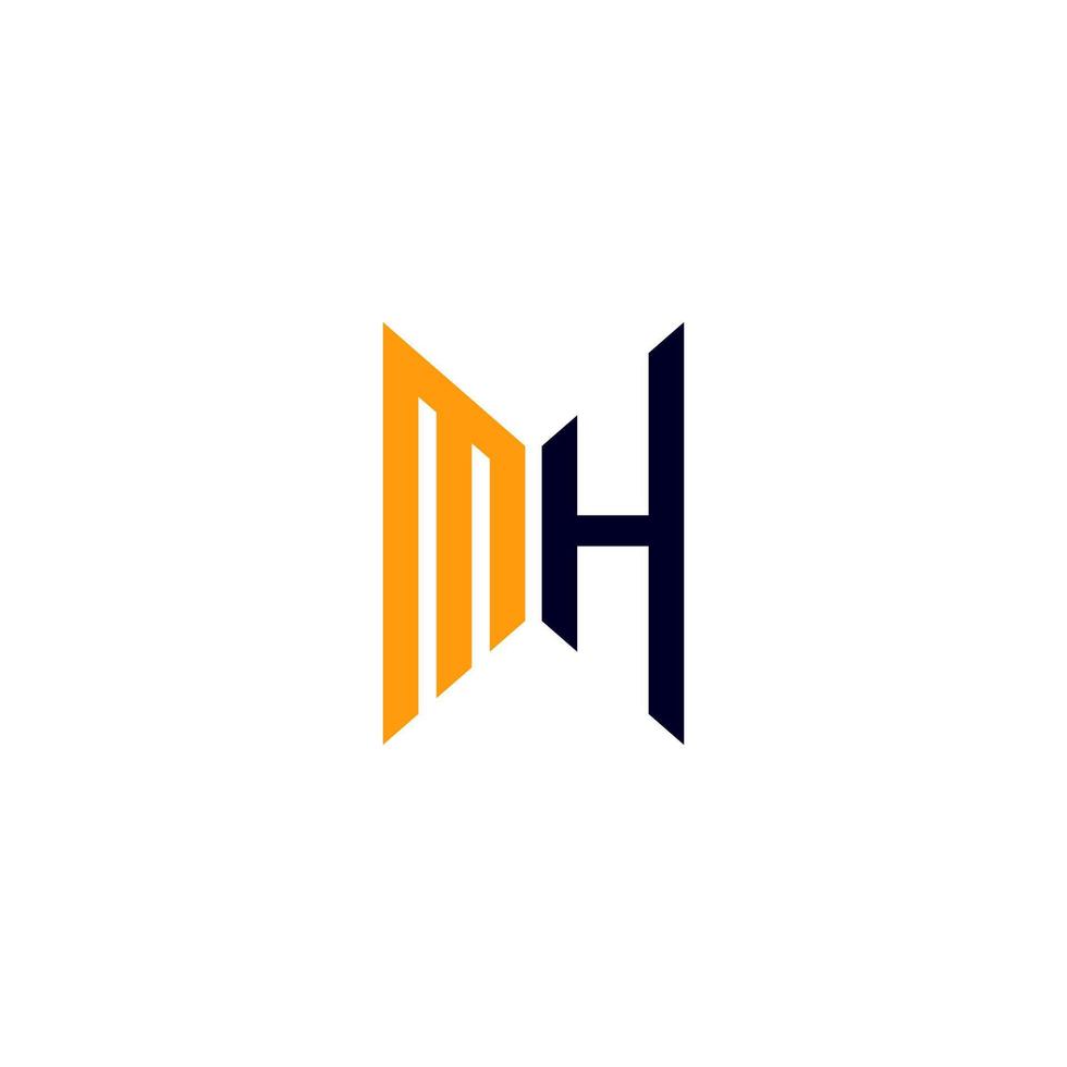 diseño creativo del logotipo de la letra mh con gráfico vectorial, logotipo simple y moderno de mh. vector