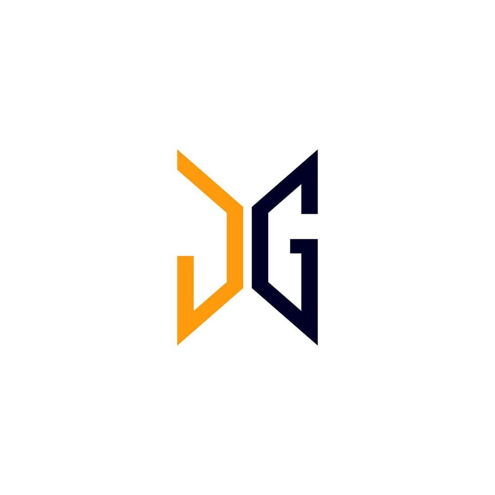 JG letter logo creative design with vector graphic, JG simple and modern logo.