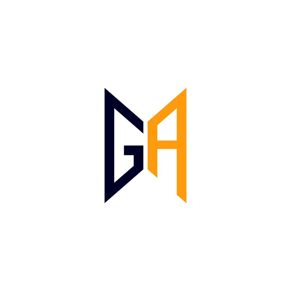 diseño creativo del logotipo de la letra ga con gráfico vectorial, logotipo simple y moderno de ga. vector