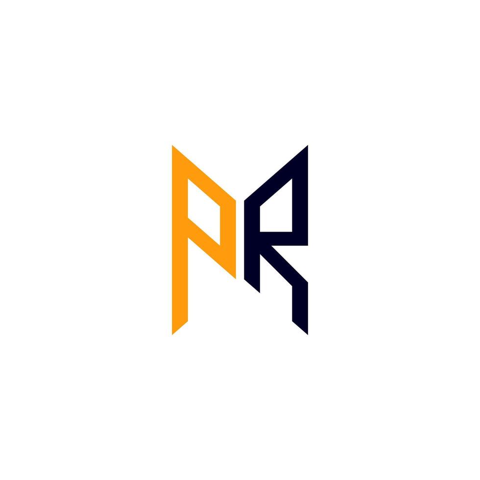 diseño creativo del logotipo de la carta pr con gráfico vectorial, logotipo simple y moderno pr. vector
