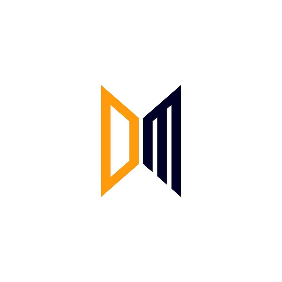 Diseño creativo del logotipo de la letra dm con gráfico vectorial, logotipo simple y moderno de dm. vector