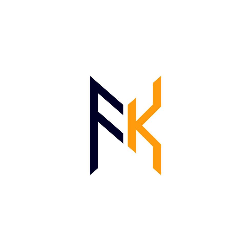 diseño creativo del logotipo de la letra fk con gráfico vectorial, logotipo simple y moderno de fk. vector