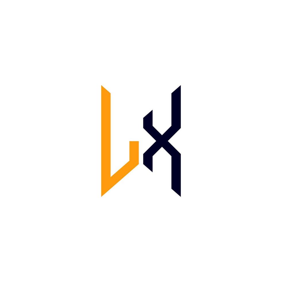 Diseño creativo del logotipo de la letra lx con gráfico vectorial, logotipo lx simple y moderno. vector