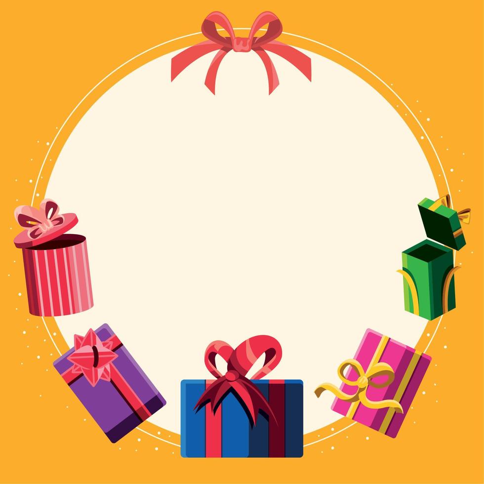 gift presents round label vector