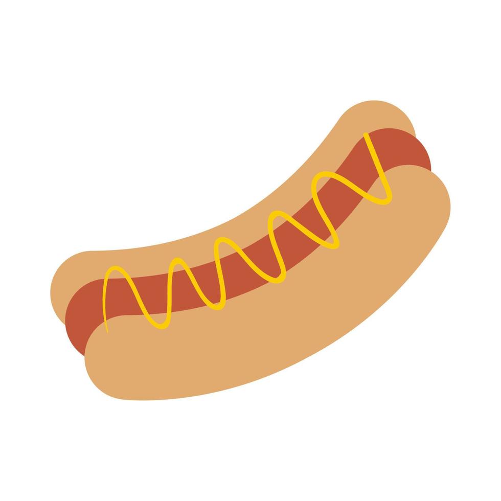 hot dog with mustard vector