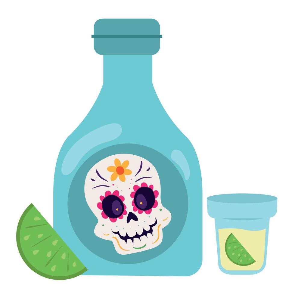 bebida mexicana de tequila vector